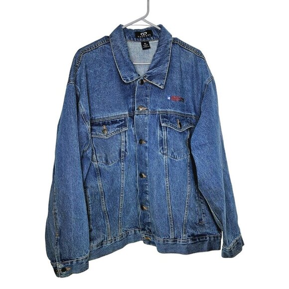 Gm Vantage Men's Denim Jacket 2XL Vintage Blue Jean Button Up Cotton Pockets Has - Picture 1 of 14